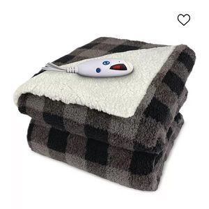 Biddeford Sherpa Electric Heated Throw Blanket Buffalo Check / Plaid